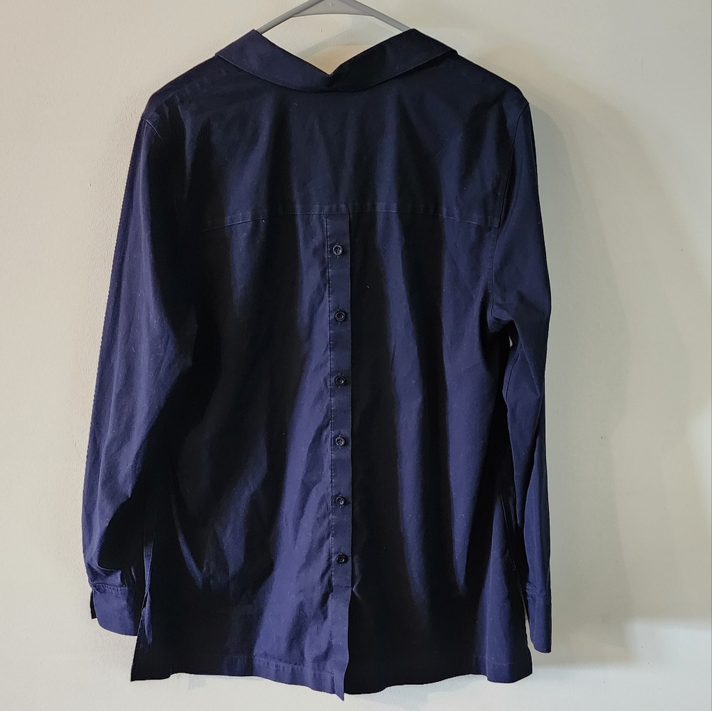 Talbots Button Back Collar Tunic Blouse Womens Si… - image 4